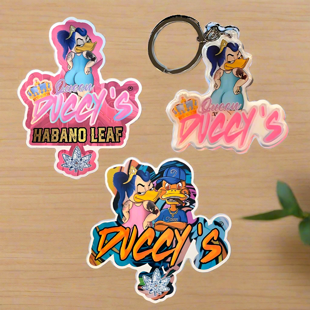 Queen Duccy Bundle: Two Stickers & One Keychain